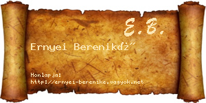 Ernyei Bereniké névjegykártya
